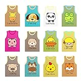 （ジェテウエイ）Jetewayキッズ ベビー タンクトップ　インナー　ランニングシャツ3枚組　動物プリント　綿100％　肌着　日替わりキャミソールセット　女の子 男の子　夏物　下着