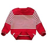 ベビー幼児少年少女ニットセーター子供ストライププルオーバースウェットシャツ2 – 6t カラー: レッド