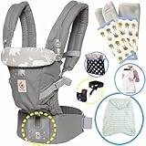 ベビーウエストベルト付エルゴベビー 抱っこ紐　ADAPTアダプト/フォレストフレンズ　春・夏おでかけセットS1【日本正規品2年間保証-SG認定付】本体＋フィットケープ＋パッド２個+収納ポーチ付 ERG