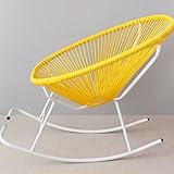 バウンサーベビーママの二重使用のロッキングチェア、手織りの籐、夏の涼しい、四季をご利用いただけますスーパーラージサイズ,Yellow