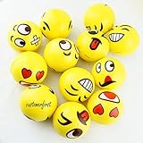 セットof 24絵文字面イエローFoamソフト応力CustomerfirstおもちゃBalls ( 3インチ)