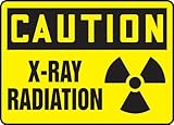 Accuform Signs MRAD637XV Adhesive Dura-Vinyl Sign, Legend "CAUTION X-RAY RADIATION", 10" Length x 14