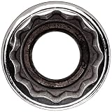 Martin SMD1217 17mm Type II Opening 1/2' Square Drive Socket, 12 Points Deep, 79.5mm Overall Length,