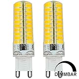 ACCKA 2-Pack MINI G9 110V-130V AC Base 80 SMD Warm White 6W LED Light Bulbs 40W Incandescent Bulb Eq