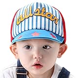 【SEBLES】ベビー 赤ちゃん 帽子 キャップ 野球帽 カジュアル スポーティー ロゴ ストライプ 無地 わんぱく 春 夏 秋 UVカット 紫外線カット お散歩 お出かけ 6ヶ月 1歳 2歳 4歳(