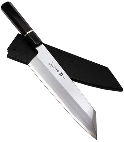 Amazon | 堺孝行 焔 紅蓮 青二鋼 黒打ち鎚目 切付牛刀（剣型牛刀）225