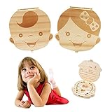 nashrioベビー歯ボックス保存木製ボックスPersonalized Deciduousお土産ボックス、保持することをお勧めしThe Childhoodメモリ Y002