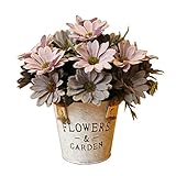美しい人工花シルクの花バスケットコスモスパープルと偽の花