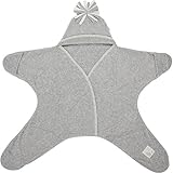 タッペンス＆クランブル Tuppence & Crumble おくるみ スターラップ 4～10ヶ月 星型 ベビー アフガン フリース 足つき BFSTARWn グレー Star Baby Wrap D
