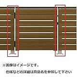 YKK ap　ルシアスデッキ門扉A01型　デッキ門扉用柱（2本で1組）　ベースプレート施工（控え金具付き）　（受用）端柱＋（吊元用）端柱　T100　『ウッドデッキ　人工木　門扉』 複合カラー　キャラメ