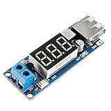 ランフィー　5Vバック-ステップダウン-パワー-モジュール電圧計自動較正安定出力5V 2A USB充電ポート逆接続過電流保護機能付き5V DC-DC 2 in 1 6.5V-40V