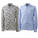 Fred Perry Laurel Wreath Liberty Print Buttondown Shirt: Multi, Saxe