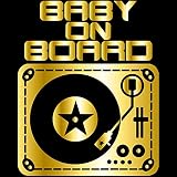 TREZ BABY ON BOARD DJ ターンテーブル ステッカー 【BABY IN CAR】 (ミラーゴールド)