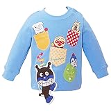 アンパンマン 裏毛起毛 ぶらぶらモチーフ 長袖トレーナー 足ぶら ea3880-9231 80cm サックス