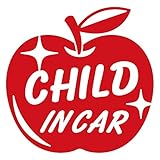 imoninn CHILD in car ステッカー　【シンプル版】　No.63　リンゴ　（赤色）