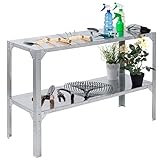 亜鉛メッキスチールワークベンチGreenhouse準備作業Pottingテーブルストレージシェルフ