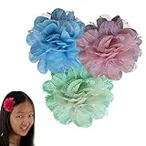 Peony Flower Hair Clip - Girl TruStay Clip - Best NO Slip Barrette For Fine Hair (Pack2-Pink/Cream/B