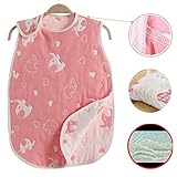 8重 ガーゼスリーパー ガーゼおくるみ パジャマ 寝袋 オーガニックコットン 40*70 cm ピンク 象さん