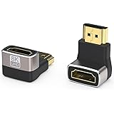 HDMI L型変換アダプタ 90度 HDMIオスtoメスアダプタ HDMI延長アダプタ HDMIハイスピード 金メッキ 8K/60Hz 3D対応（2枚）
