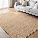 FLIIRITAIA ラグ サンドベージュ 100*140cm 1畳 リネン風 カーペット ミニマル ラグマット 洗える 防音 滑り止め フローリング対応 オフィス リビング 寝室 ダイニング 子供部屋 オルシーズン使用可 収納しやすい