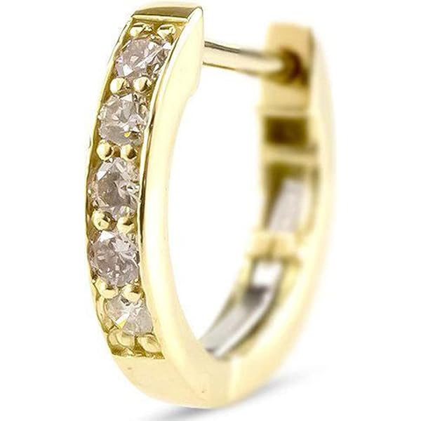 Amazon | [ハッピーグッツショップ] K18 ダイヤモンド ピアス 0.1ct