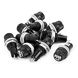 DealMux 10PCSのAC125V / 15A 250V / 10A 12ミリメートルスレッドスクリューキャップパネルマウントヒューズホルダの5x20mm