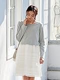 Angeliebe エンジェリーベ マタニティ ワンピース 授乳口付き ポンチ × シアーチェック ワンピ 妊婦服 産前 産後 長袖 （LOVEMIC） M グレー 21819 21819160