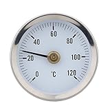 KKmoon 0-120℃　表面パイプ温度計　クリップオン温度計　バイメタルステンレス鋼　バネ付き