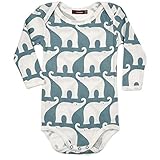 Milkbarn長袖One Piece Organic onesie-blue Elephant カラー: ブルー
