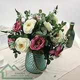 Coobl人工シルクフラワーSenior装飾スタイルRestoring Ancient Ways Roses Bouquet花ウェディングブーケ花嫁Holding Garlands Vine Plan