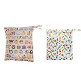 Perfk 赤ちゃん　おむつ用　バッグ　袋　マザーズバッグ　軽量　多機能　防水　ジッパー　2個セット