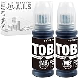 【A.I.S】 TOB PGMB×2 顔料マットブラック２本 トビバコ エプソン用 互換インクボトル QR WEB説明書付き A.I.S製