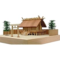 手作り神明造り神社（模型）匠の技　神社仏閣　木製　桐 Amazon | ウッディジョー 1/150 神明造り 神社 木製模型 組立
