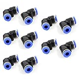 uxcell チューブフィティング 空気圧 クイック継手 プラスチック製ブラック 6mm-6mmタイプ 10個入り