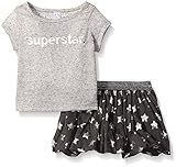 Amy Coe Baby Girls' Superstar 2 Piece Skirt Set Light Grey Heather 24 Months [並行輸入品]