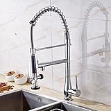 Senlesenつや消しニッケルキッチンシンク蛇口プルアウトDown SprayerミキサータップWet Sinkバー洗面with 10 "穴カバープレート クローム SE5595