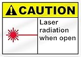 Laser Radiation When Open Caution Sign - 14" wide x 10" tall [並行輸入品]