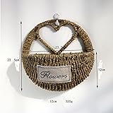 Liebeye 花かご ストローバスケット 壁掛け フラワーポット 壁アート 芸術 編み込み プランター ホーム インテリア 可愛い おしゃれ 田園調 Small