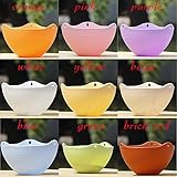 9色20 * 13CMプラスチック平野カラーラウンドハンギングプラント鉢植えの家庭用植物のための金属チェーン付きプラント (オレンジ)