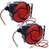 期間限定　２個セットオートエアーホースリール 自動巻取式 吊り下げ式 15M