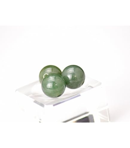 Amazon.co.jp: 糸魚川本翡翠 丸玉 10mm （緑） B 天然石 天然石ビーズ