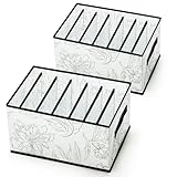 VECELO 収納ボックス 引き出し収納オーガナイザー 下着類用 衣類 折りたたみ式 多機能収納 5グリッド 2セット 幅25×奥行40×高