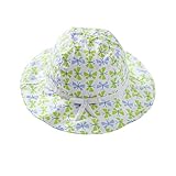 (よキーよ)Yokeeyoベビー用ハット　盆帽　つば広帽子　薄地　お洒落　赤ちゃんキャップ　ちょう結び　花柄　トンボプリント　刺繍 女の子 男の子　男女通用　紫外線 UVカット 日よけ止め 日焼け防止