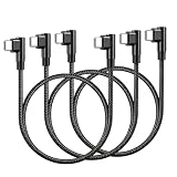 USB-C ＆ USB-C ケーブル L字型 1m 3本セット SLEIJAOOE 【 60W/3A 急速充電 /USB2.0規格/ PD対応】高耐久ナイロン Type C (US B C to U SB C) ケーブル スマートフォン・タブレット・ゲーム機等Type-C 機器対応