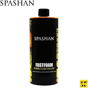 スパシャン SPASHAN エンジェルワックス ANGELWAX バブルガム(黄:ニオイ付き)ファストフォーム FASTFORM カーシャンプー 洗剤 1000ml 1L カー用品 便利グッズ 洗車用品