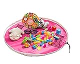 llzjおもちゃストレージバッグKids ToysオーガナイザーBaby RugポータブルLarge Tidyバッグストレージ巾着遊びマット子供家庭用クイックポーチソートアウトオックスフォード布、ピン