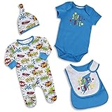 BABYTOWN新生児赤ちゃん少年Superhero Comicテーマ4 Pieceスリーセット カラー: ブルー