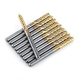 10pcs エンドミル 超硬エンドミル 3.175mm 1/8インチ シャンク チタンコーティング CNC PCB彫刻ビット