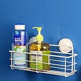 ssbyファッションステンレススチールスパイスラックスーパーSucker、シャワーsuction-cupストレージラック white 6797815130049
