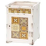 不二貿易 陶製 キャビネット 風 ポットイエロー 高さ28cm 33934